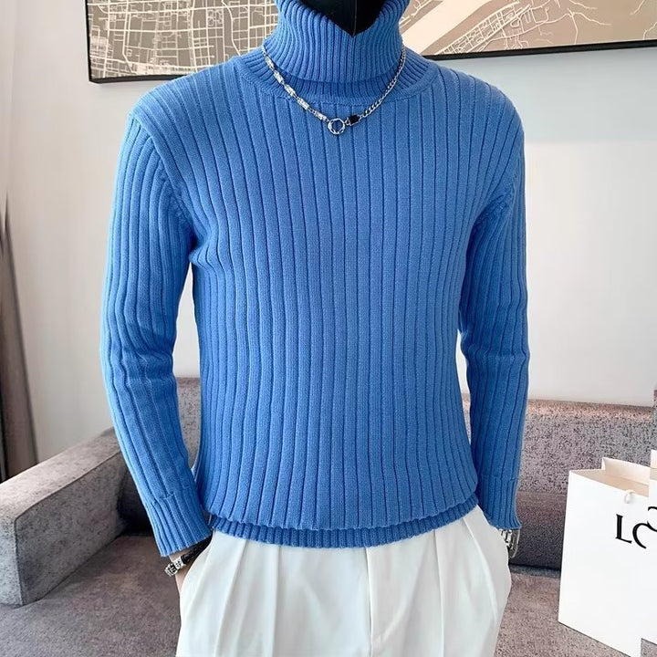 Herren Hochwertiger Strickpullover mit Stehkragen Echo Archiv