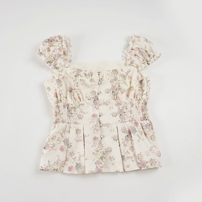 Damenbluse mit floralem Design und Rüschenärmeln Echo Archiv
