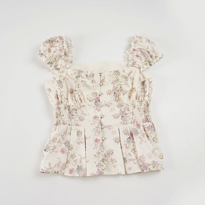 Damenbluse mit floralem Design und Rüschenärmeln Echo Archiv