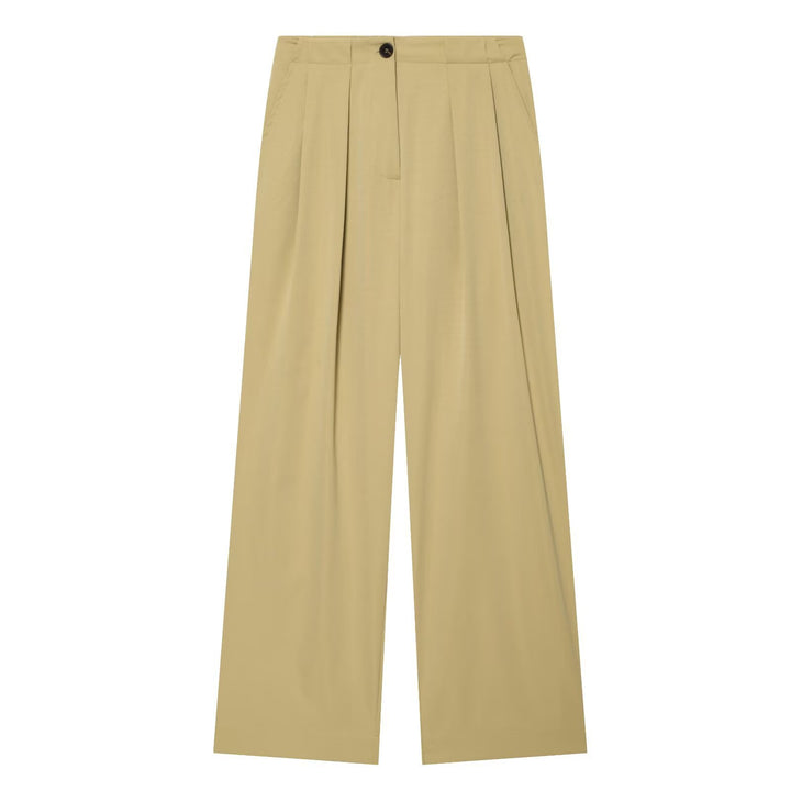 Damen weite hochtaillierte Bundfaltenhose mit weitem Bein Echo Archiv