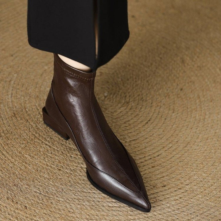 Damen Elegante spitze Stiefeletten mit niedrigem Blockabsatz Echo Archiv