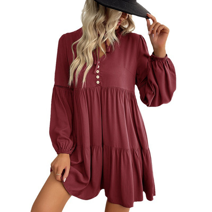 Damen Fließendes Hemdblusenkleid mit Rüschen Echo Archiv