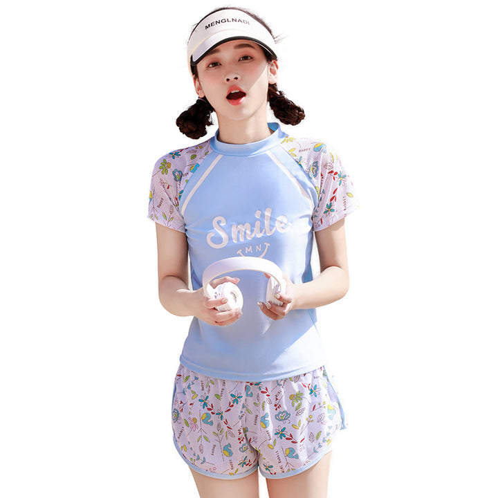 Damen UV-Schutz Bade-Set mit kurzem Arm und kurzer Hose Echo Archiv