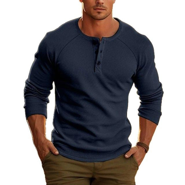 Herren Langarmshirt mit Knopfleiste Echoarchiv