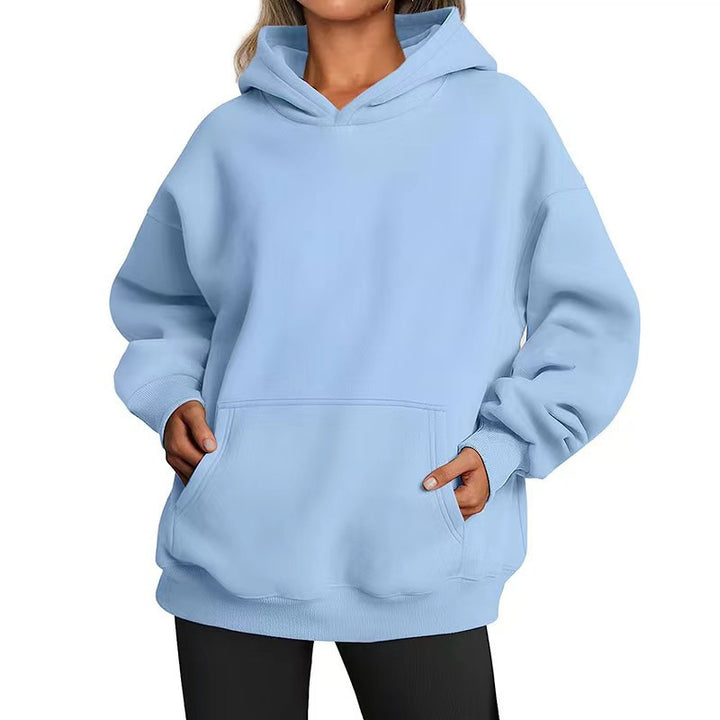 Damen nan extralanger Oversize-Kapuzenpullover im Boxy-Schnitt mit Kängurutasche und geripptem Abschluss Echo Archiv