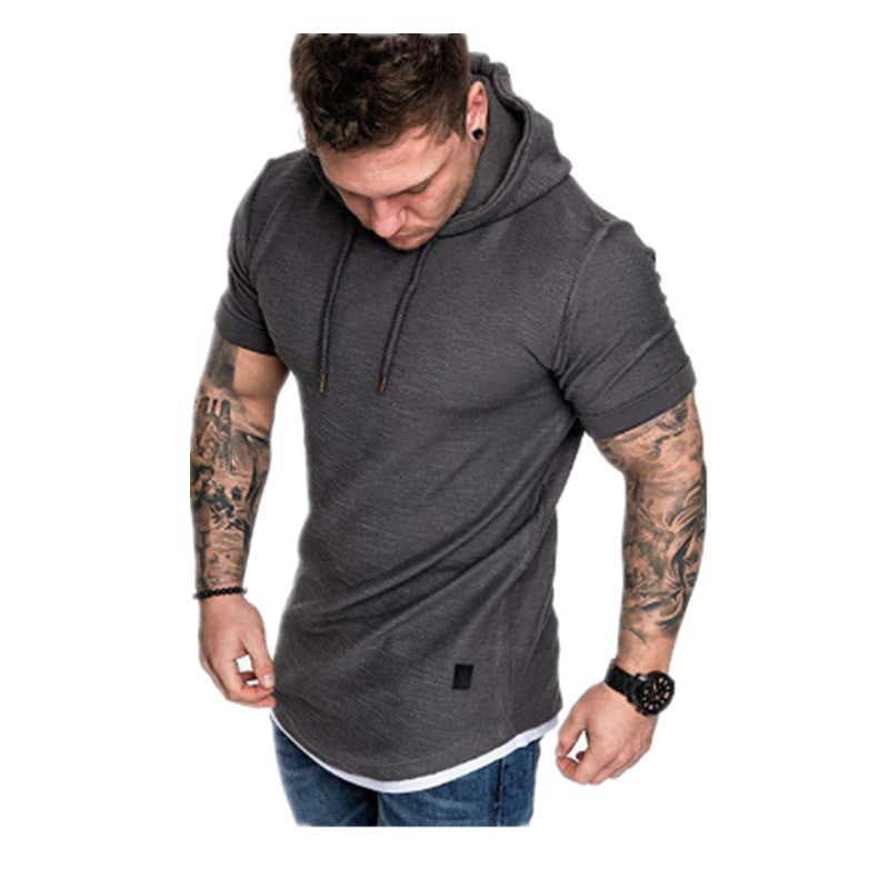 Herren kurzärmliges Hooded T-Shirt mit italienischem Design Echoarchiv