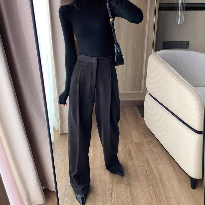 Damen Elegante Hoch taillierte Hose Echoarchiv