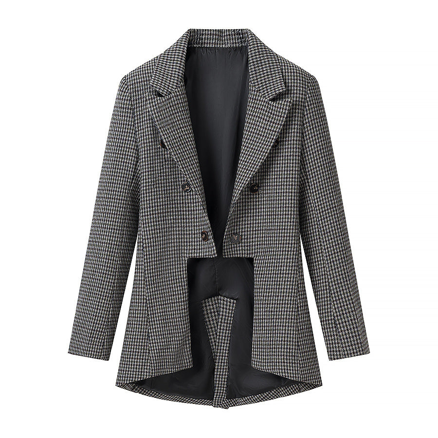 Damen Hahnentritt-Blazer mit Schwalbenschwanz-Detail und taillierter Silhouette Echo Archiv