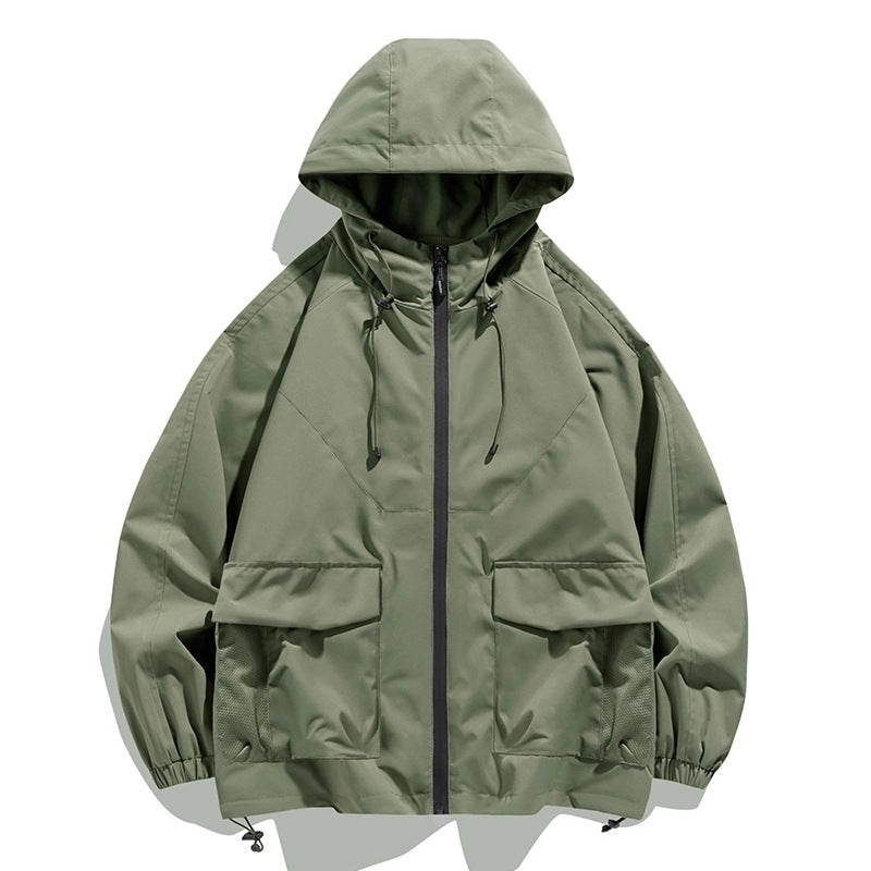 Herren Oversize Utility-Softshelljacke mit Kapuze, aufgesetzten Taschen & verstellbarem Saum Echo Archiv
