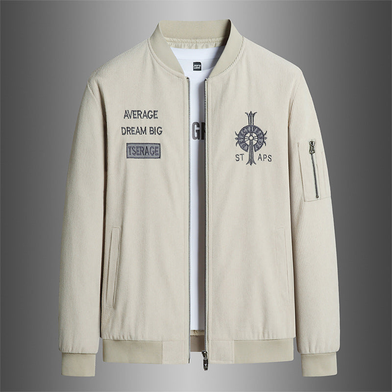 Herren Modische Bomberjacke mit Stickerei Echo Archiv
