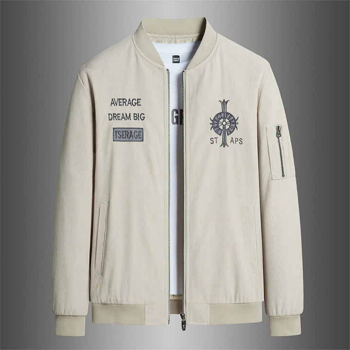 Herren Modische Bomberjacke mit Stickerei Echo Archiv