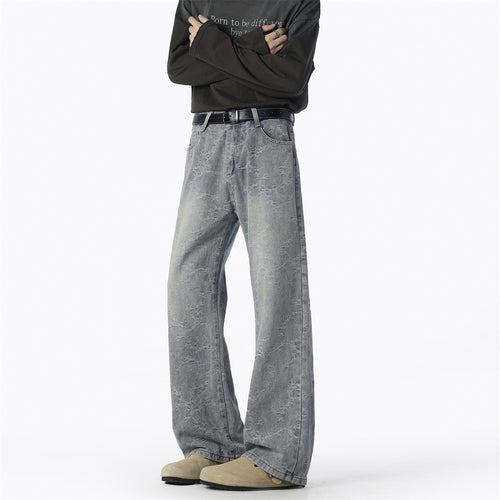 Herren Weite Jeans mit einzigartigem Muster und hohem Tragekomfort Echoarchiv