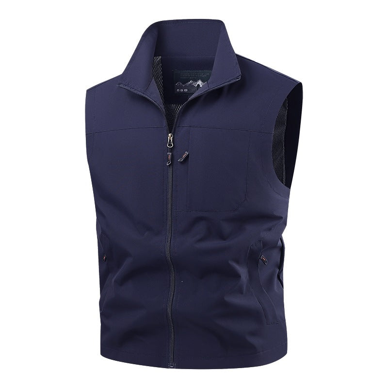 Herren Softshell-Tactical-Weste mit atmungsaktivem Mesh-Futter und Reißverschlusstaschen Echoarchiv