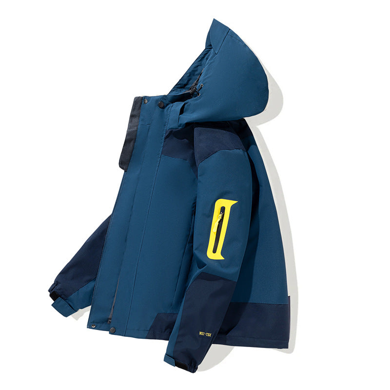 Herren Wasserdichte Softshell-Outdoorjacke mit Kapuze, Ärmel-Reißverschlusstasche und winddichter Membran Echoarchiv