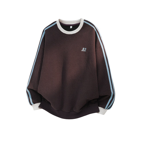 Unisex Oversize Sweatshirt mit Waffelstruktur, Kontraststreifen an Ärmeln und gerippten Bündchen Echo Archiv