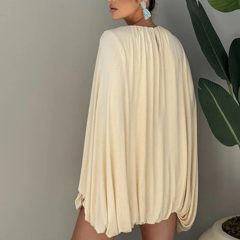 Damen Cape-Minikleid mit Faltenwurf und seitlichen Ärmelschlitzen Echo Archiv
