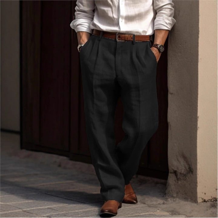 Herren elegante Leinenhose mit lockerer Passform und praktischen Taschen Echoarchiv
