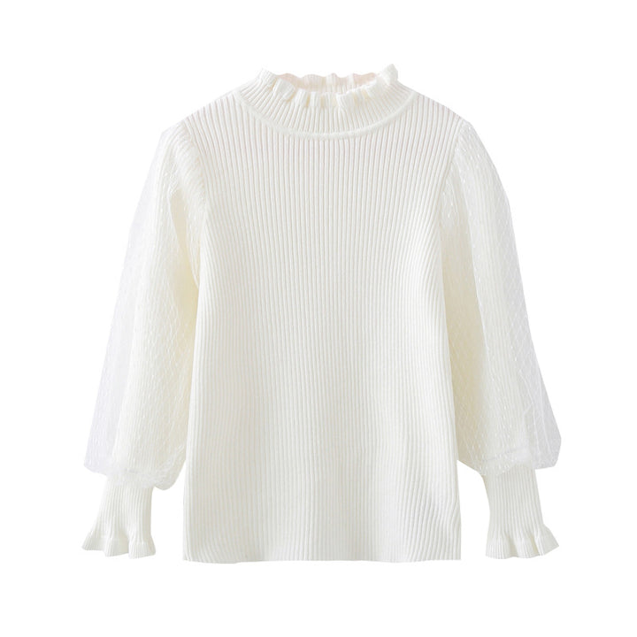 Mädchen elegantes Pullover mit transparenter Spitzenärmel Echo Archiv