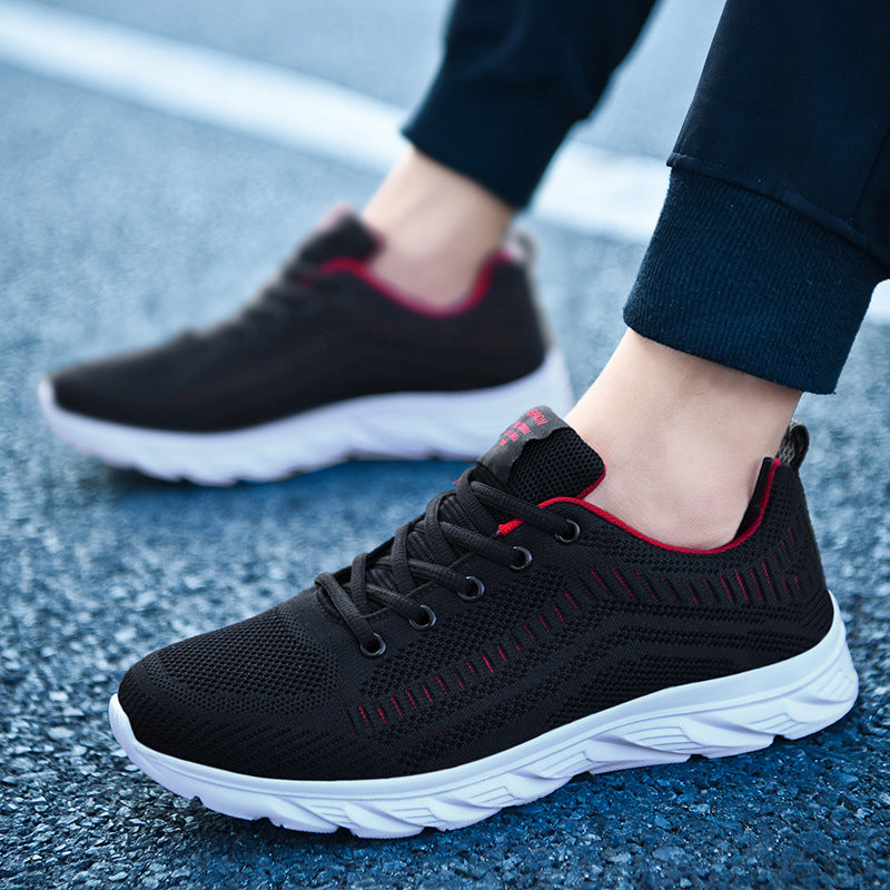 Herren Atmungsaktiver Strick-Laufsneaker mit dämpfender Wellen-EVA-Sohle Echoarchiv