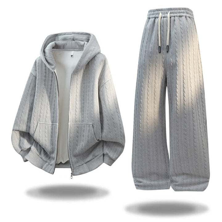 Damen Oversize Strick‑Kapuzenjacke mit Zopfmuster, Reißverschluss & Kängurutaschen Echoarchiv