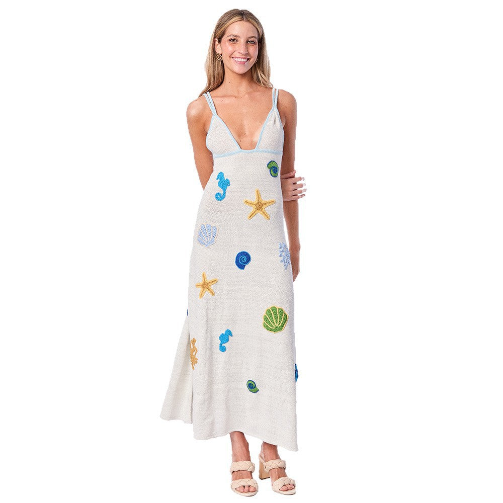 Damen gehäkeltes Strandkleid mit maritimen Motiven Echo Archiv