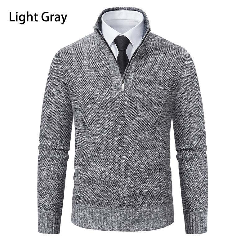 Herren Pullover mit Stehkragen und attraktivem Zipper Echoarchiv