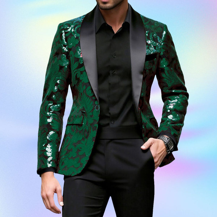 Herren Glamouröser Abendblazer mit glitzerndem Design Echoarchiv