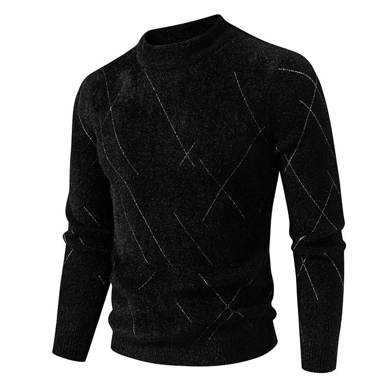 Herren Feiner Strickpullover mit modernem Zopfmuster Echoarchiv