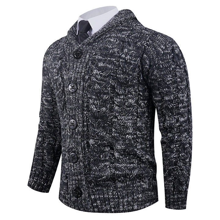 Herren Strickjacke mit Zopfmuster und schickem Schalkragen Echoarchiv