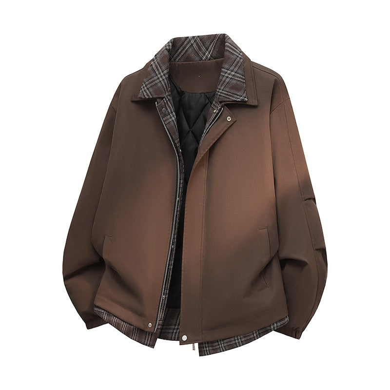 Herren Modische Doppeljacke mit Plüsch Innenfutter Echo Archiv