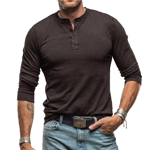 Herren Langarmshirt mit Knopfleiste Echoarchiv