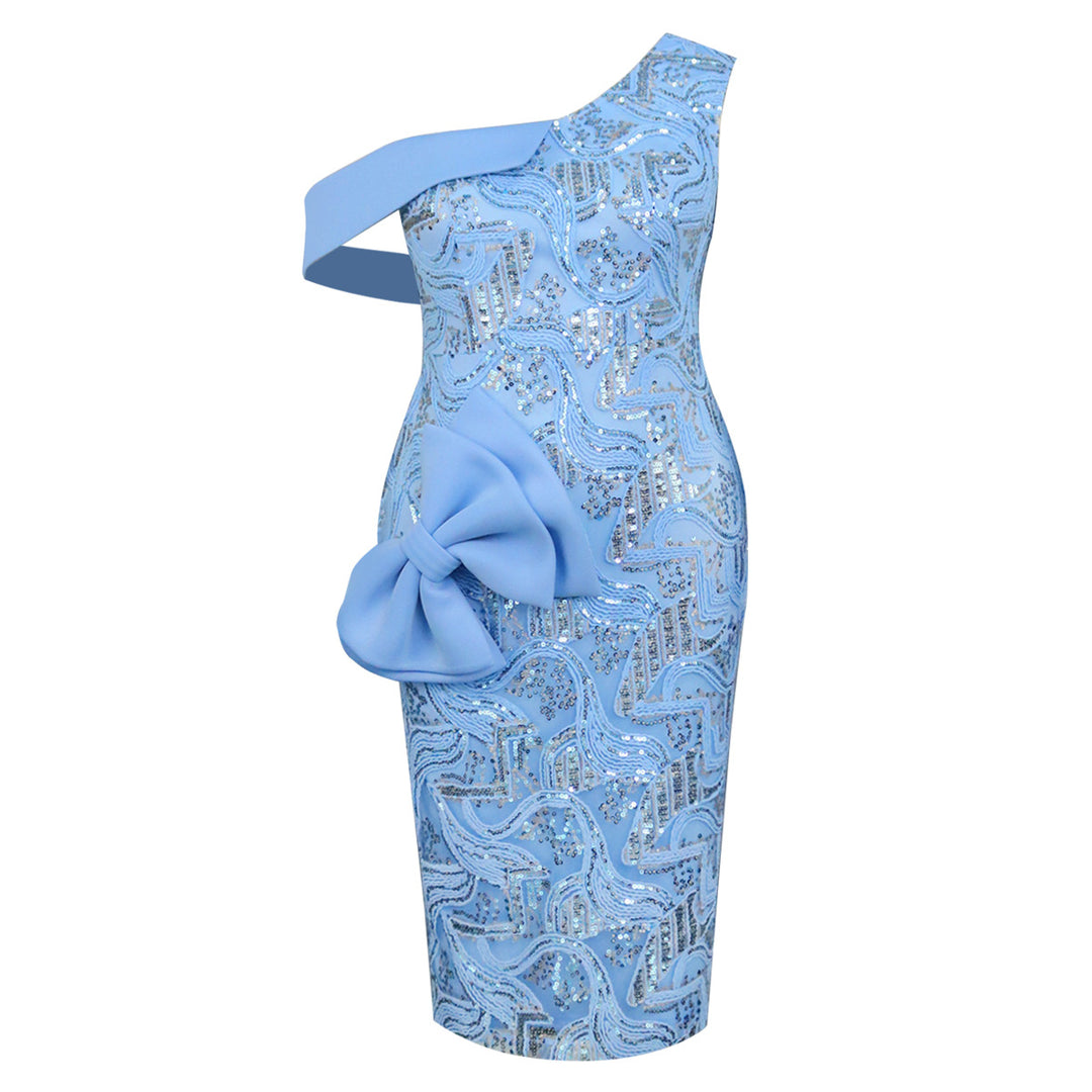 Damen Elegantes Cocktailkleid mit asymmetrischem Design und glitzernden Akzenten Echo Archiv