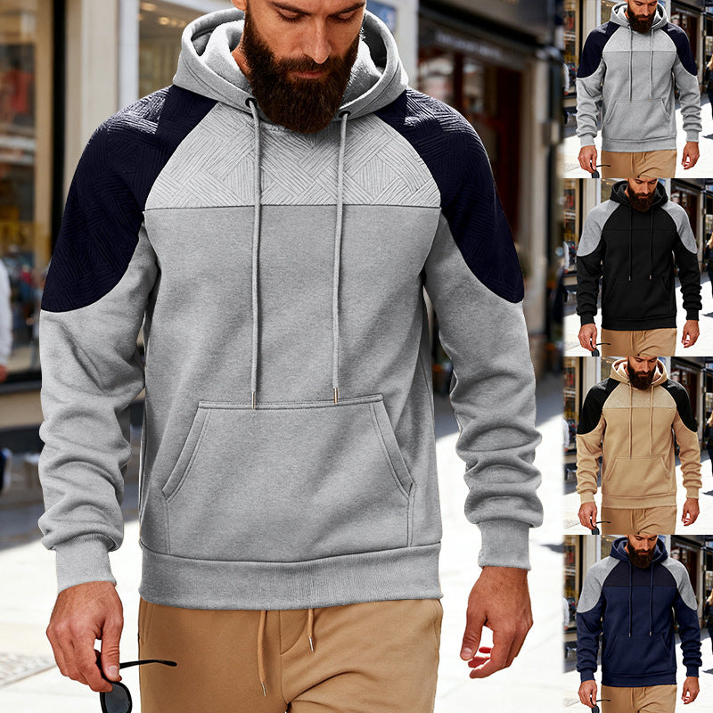 Herren sportlicher Kapuzenpullover mit strukturierten Ärmelpanels Echoarchiv