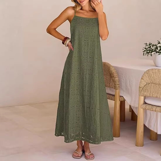 Damen Maxikleid mit filigranem Lochmuster Echo Archiv