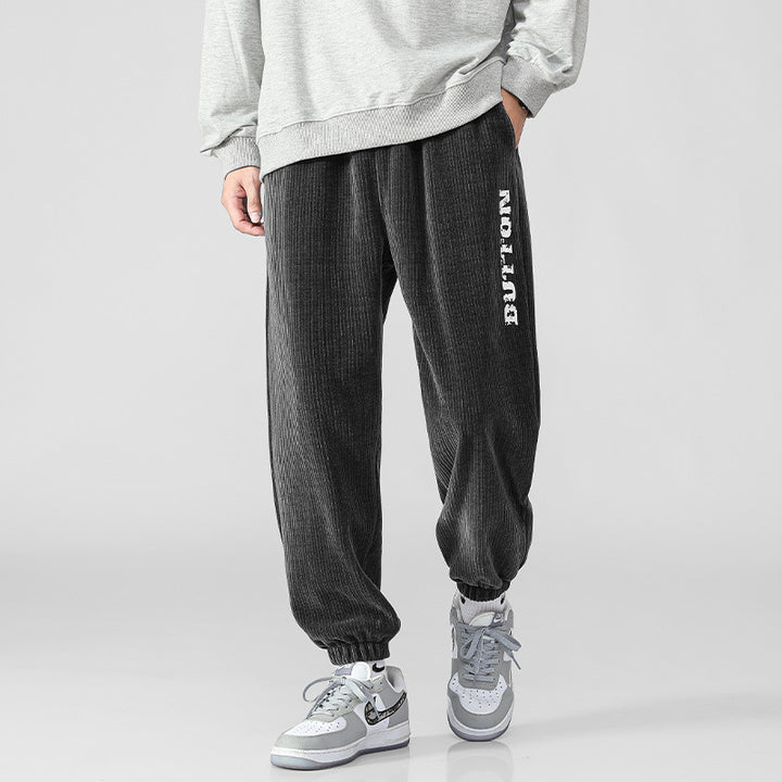 Herren Weiche Cord-Jogginghose im Relaxed-Fit mit elastischem Bund und Bündchen Echo Archiv