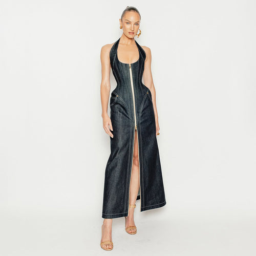Damen Maxikleid mit Reißverschluss Echo Archiv