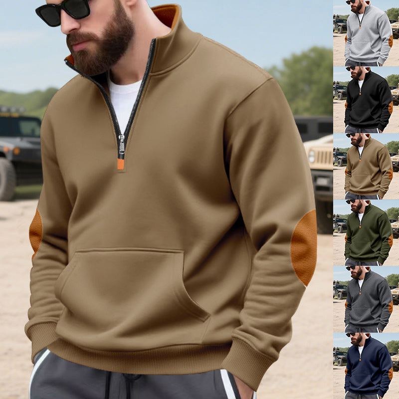 Herren hochabschließender Pullover mit praktischem Reißverschluss und Kapuzenfunktion Echoarchiv