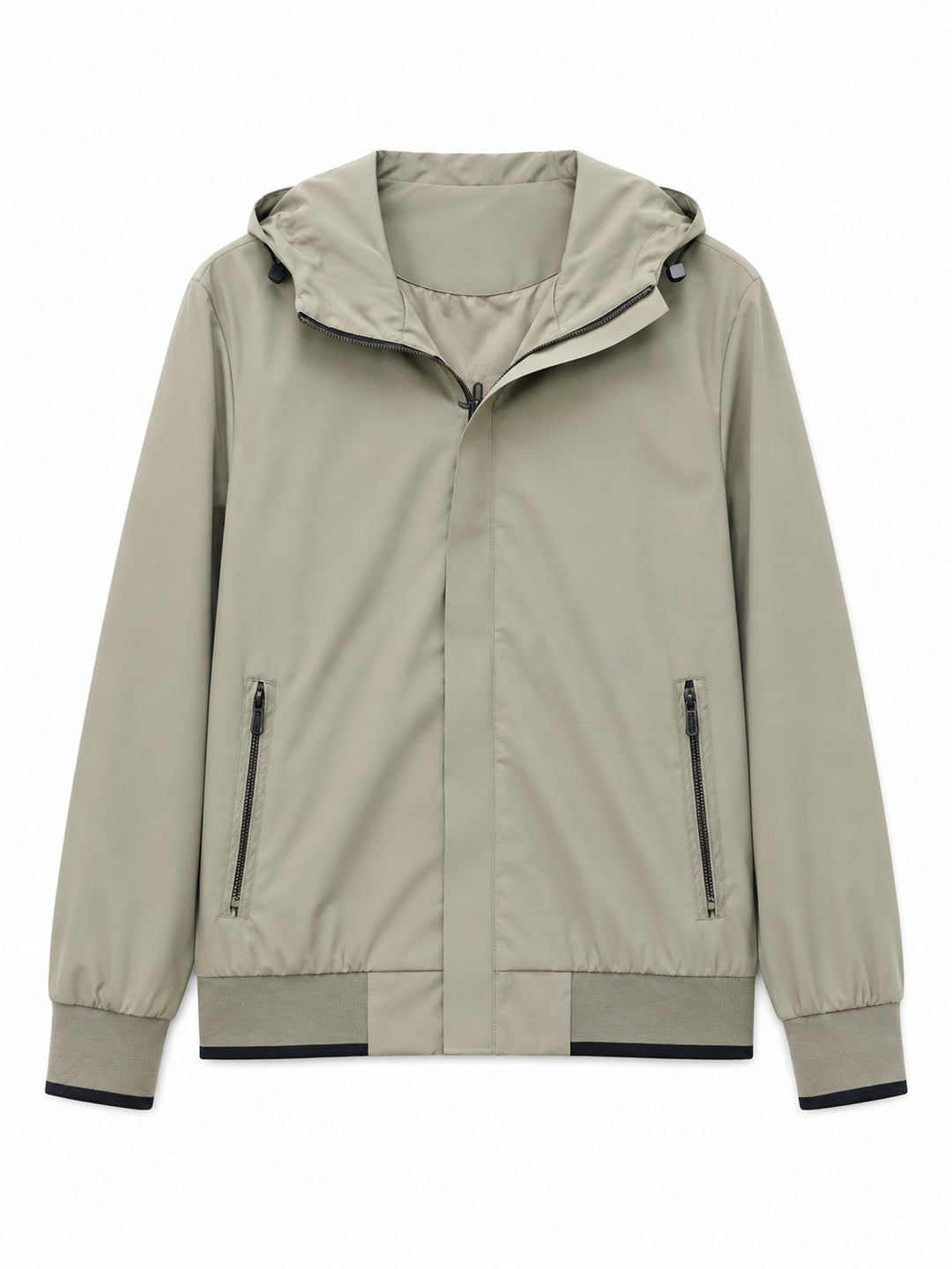 Herren Kapuzen-Blouson Leichter Windbreaker mit geripptem Saum und verdeckter Reißverschlussleiste Echo Archiv