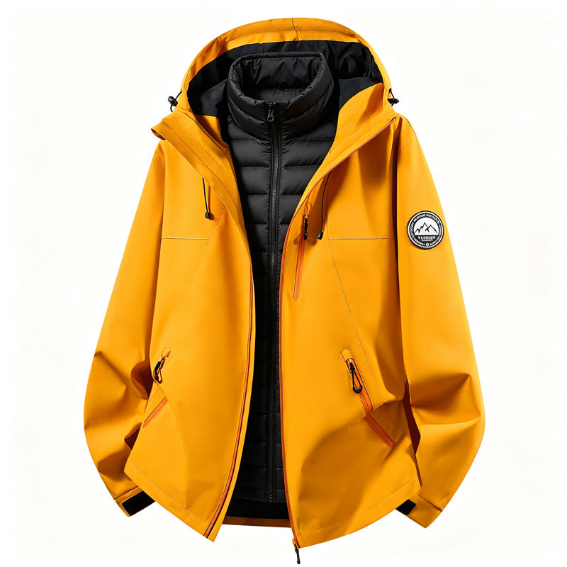 Damen kombinierbare Softshell-Outdoormantel mit abnehmbarer gepolsterter Innenjacke – Célinea