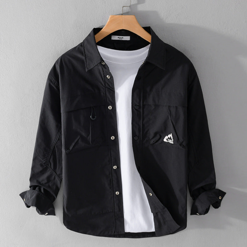 Herren Utility-Overshirt im Field-Stil mit Druckknopf-Leiste und Doppelbrusttaschen Echoarchiv