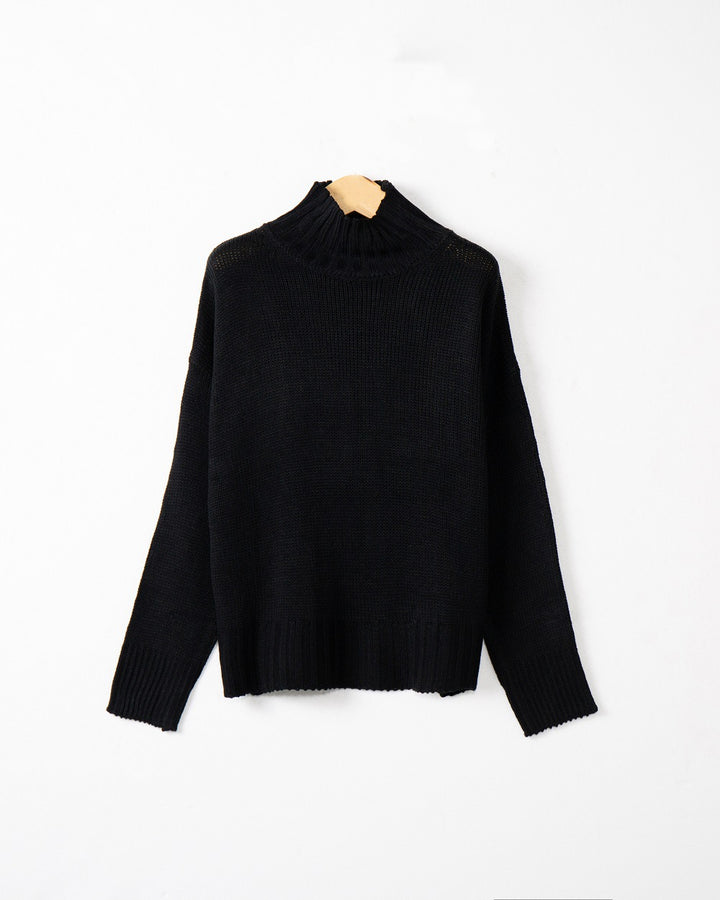 Damen Rollkragen-Pullover aus Grobstrick mit Oversize-Schnitt Echo Archiv