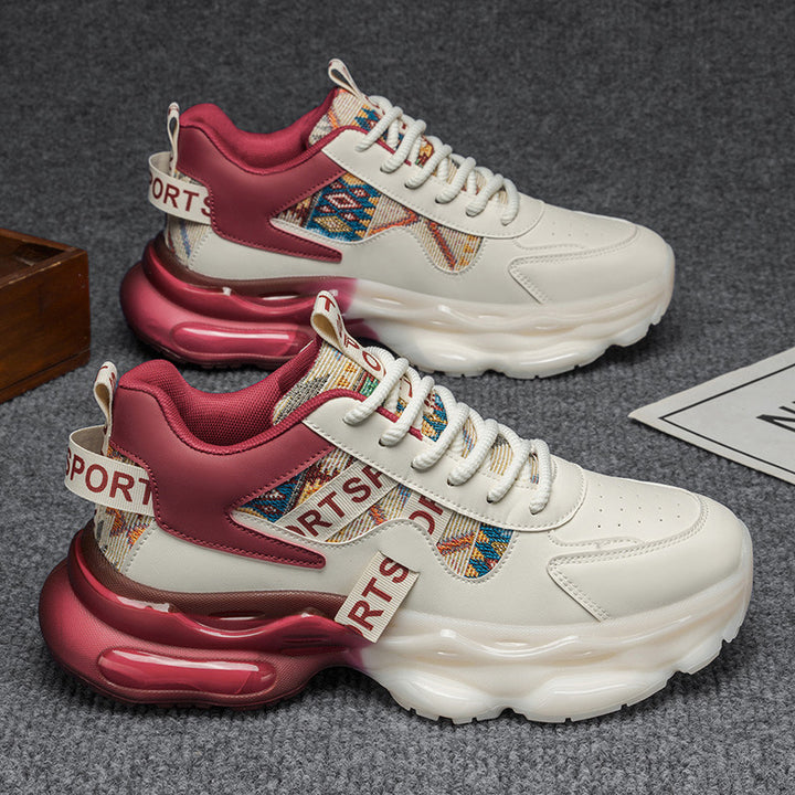Damen Plateau-Sneaker mit voluminöser Sohle und gewebten Ethno-Details Echoarhiv – Névara