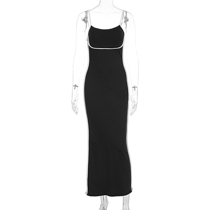 Damen elegantes Maxikleid mit schmalen Trägern und figurformendem Schnitt Echo Archiv