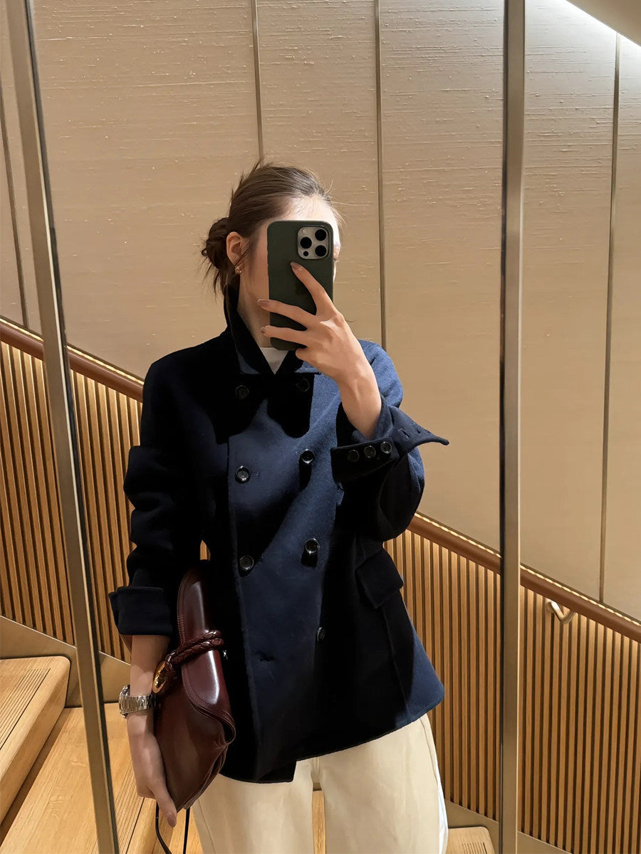 Damen Elegante doppeltbreasted Jacke Echoarchiv