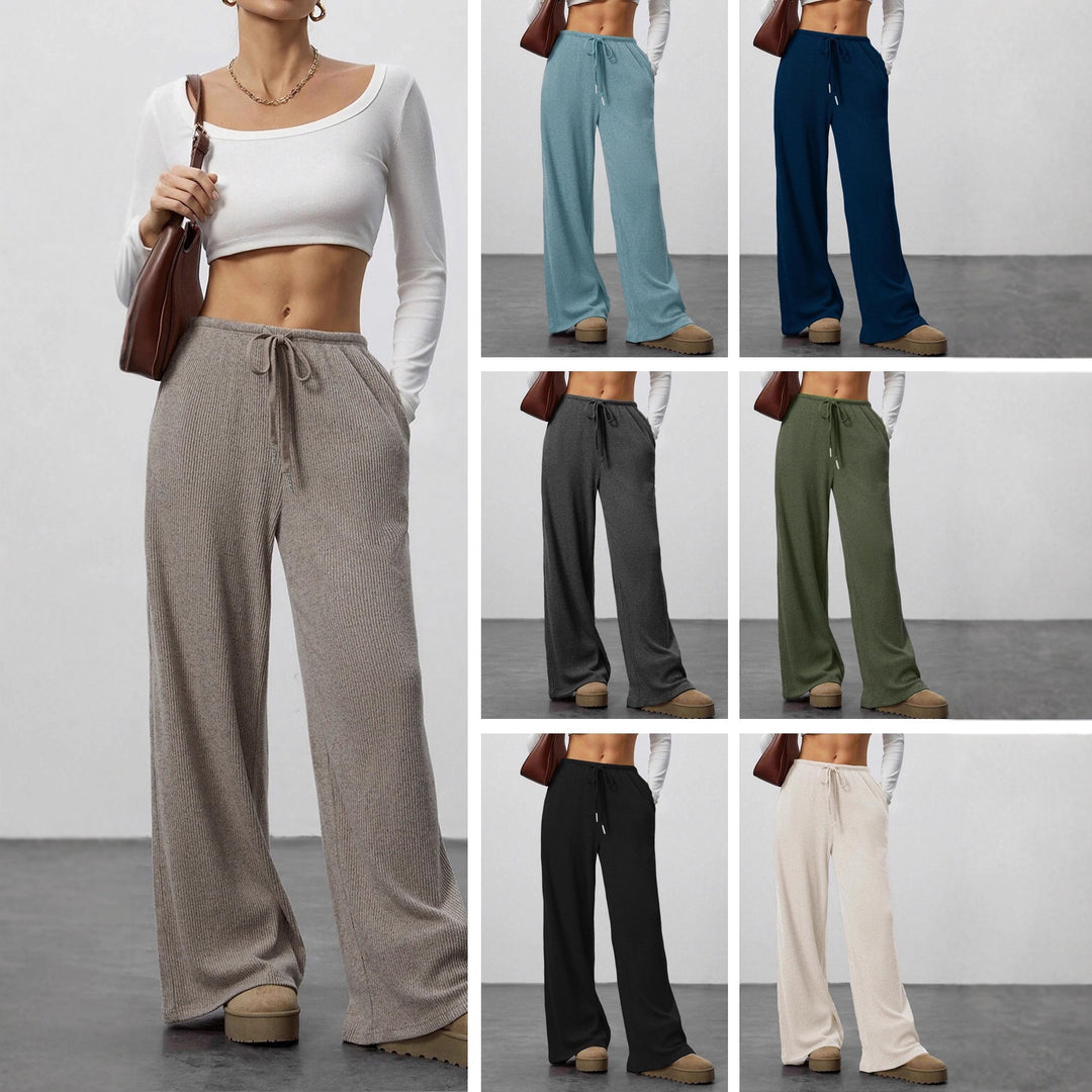 Damen Weit geschnittene Relax-Hose aus elastischem Strickmaterial mit Kordelzug Echo Archiv