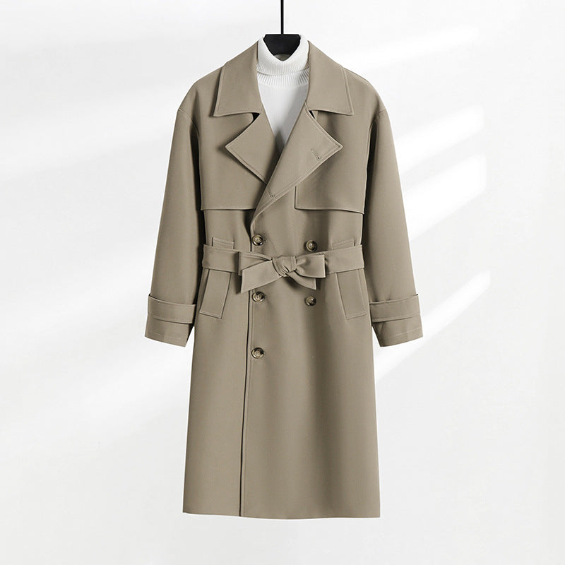 Damen taillierter Doppelreiher-Trenchcoat mit Bindegürtel und Schalkragen Echoarchiv
