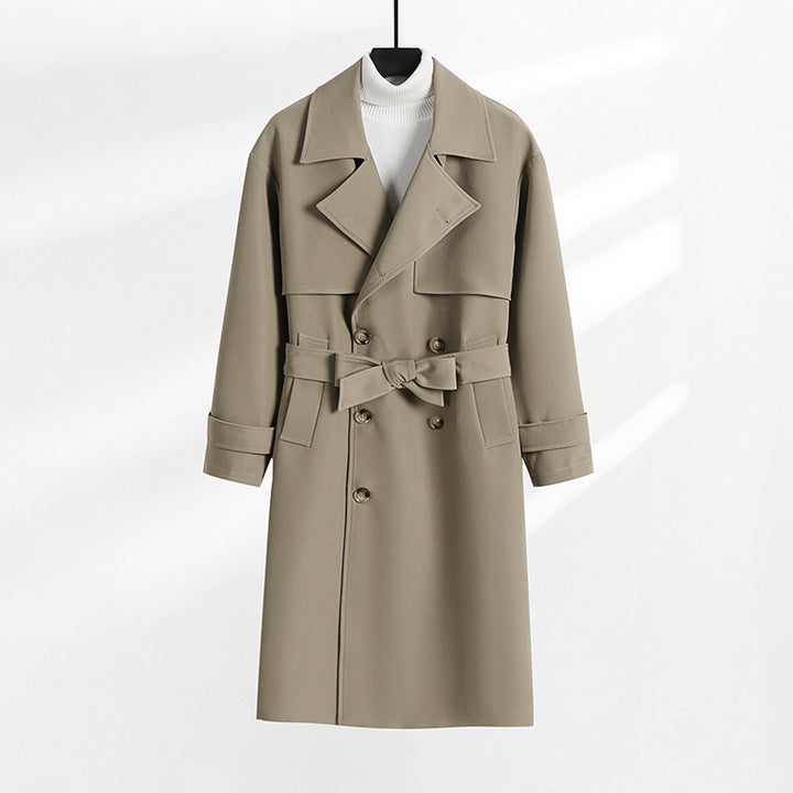 Damen taillierter Doppelreiher-Trenchcoat mit Bindegürtel und Schalkragen Echoarchiv