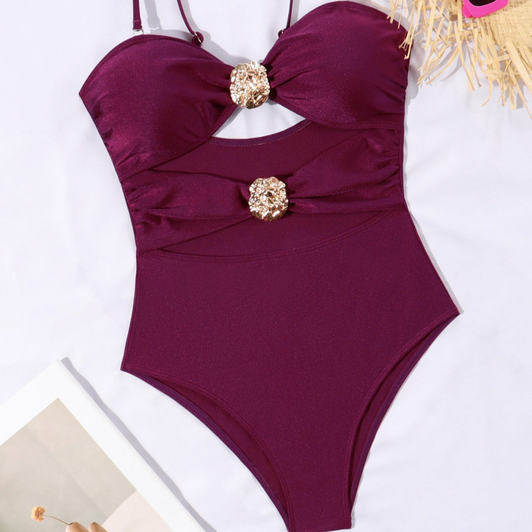 Damen Einteiliger Badeanzug mit raffinierten Schnürdetails Echo Archiv