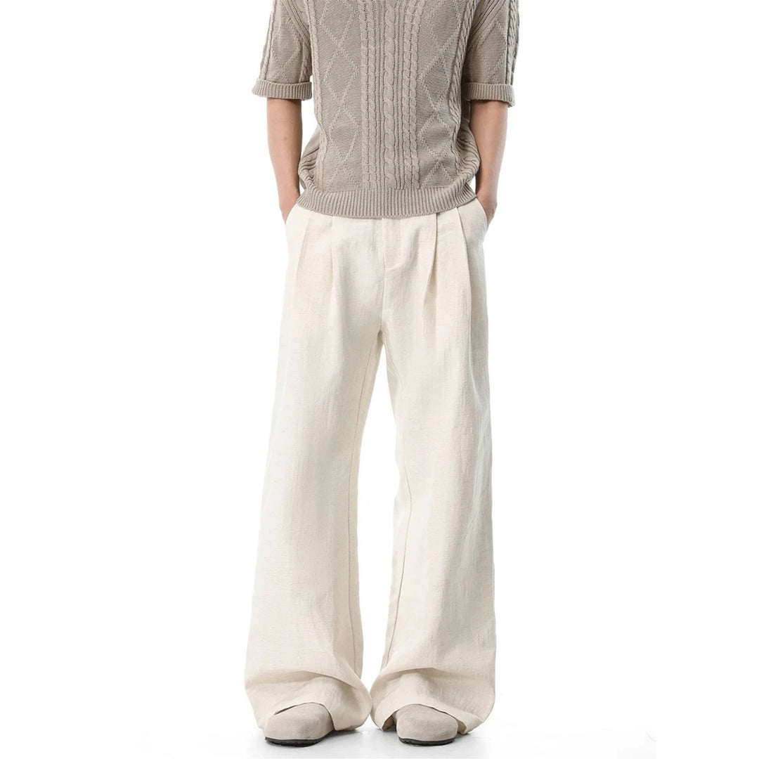 Damen Weit geschnittene Leinenhose Echo Archiv