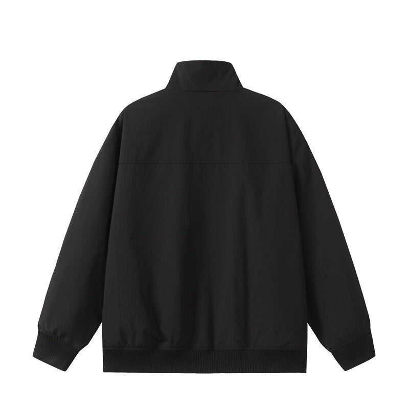 Unisex Kurz geschnittene Oversize-Bomberjacke mit Stehkragen, verdeckter Frontblende und Rippenbündchen Echoarchiv